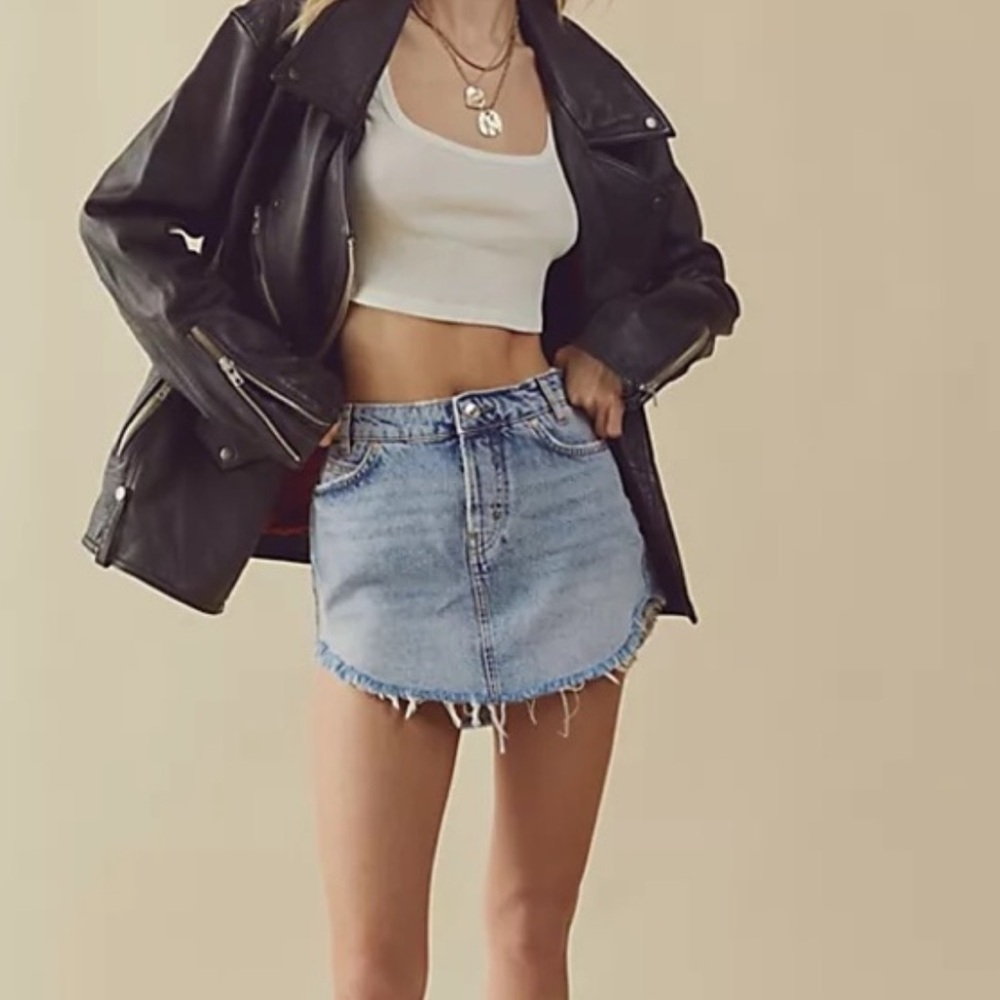 Free People Denim Mini Skirt
